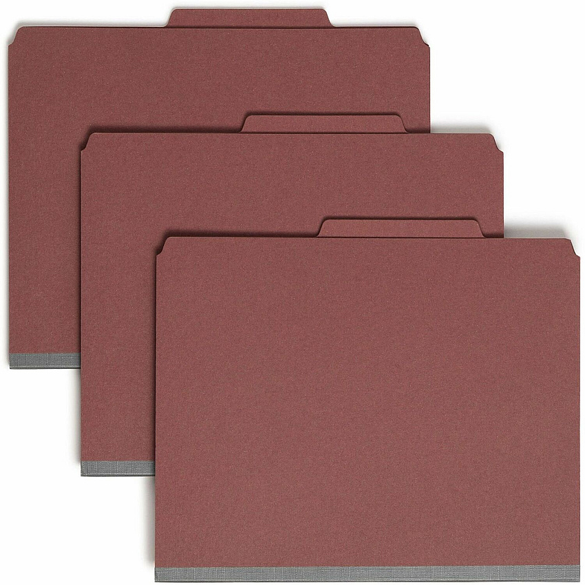 Smead Pressboard Classification Folders with SafeSHIELD Coated Fastener Technology (SMD14075)