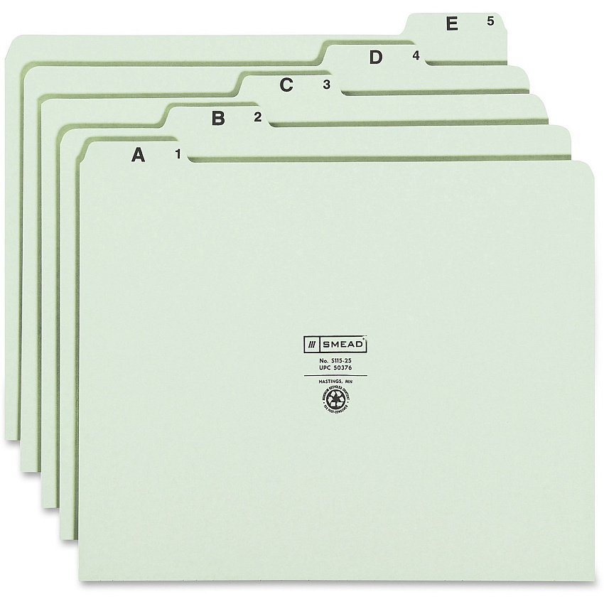 Smead 1/5 Tab Cut Letter Recycled Top Tab File Folder (SMD50376)