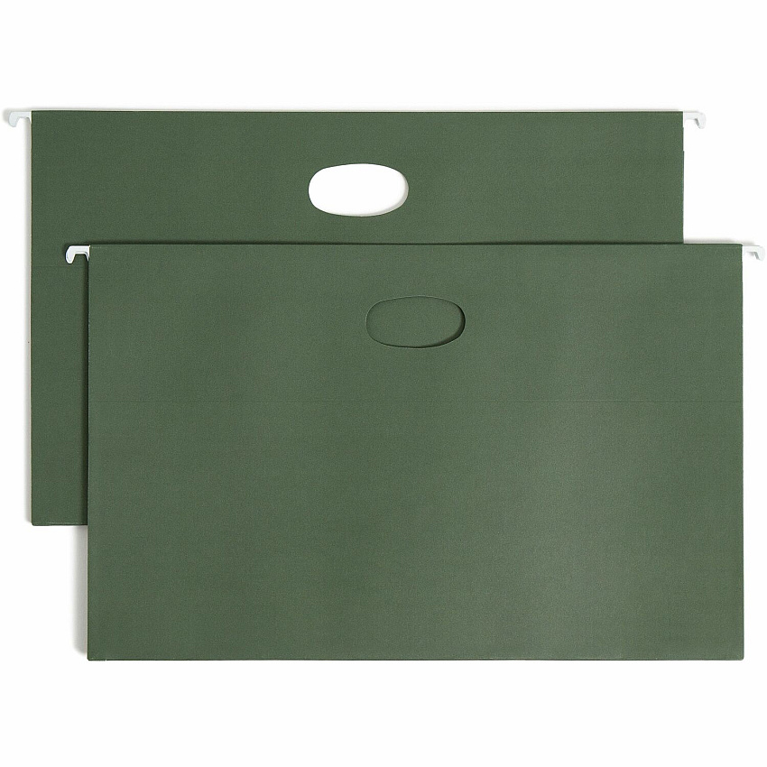 Smead Hanging File Pockets, 3-1/2 Inch Expansion, Legal Size, Standard Green, 10 Per Box (SMD64320)