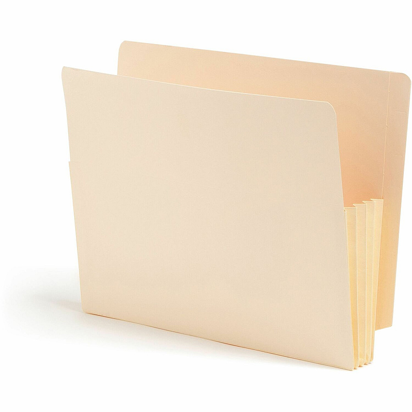 Smead End Tab File Pocket, Reinforced Straight-Cut Tab, 3-1/2" Expansion, Fully-Lined Gusset, Letter Size, Manila, 10 per Box (SMD75164)