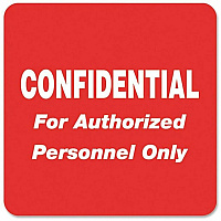 Tabbies Confidential Authorized Personnel Only Label (TAB40570)