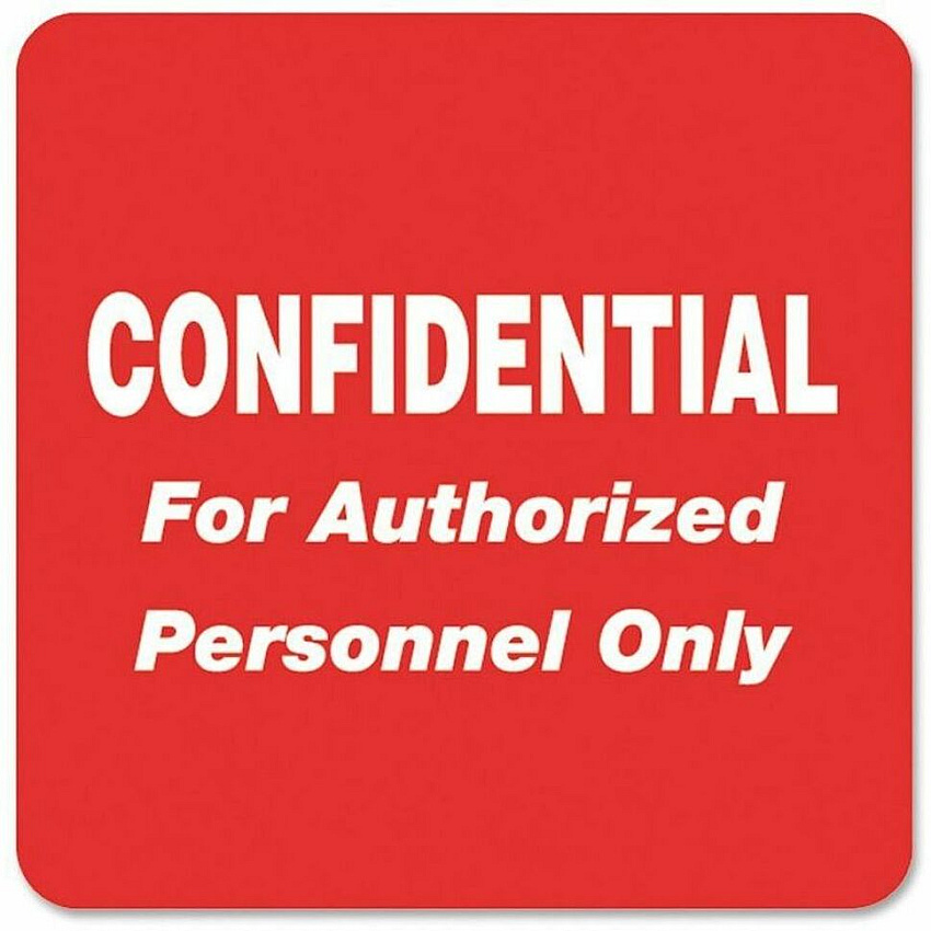 Tabbies Confidential Authorized Personnel Only Label (TAB40570)