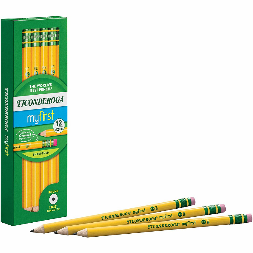 Ticonderoga My First Pre-Sharpened No. 2 Pencils with Erasers (DIX33312)