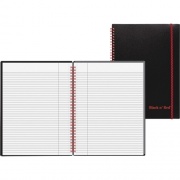 Black n' Red Wirebound Poly Notebook with Front Pocket (E67008)
