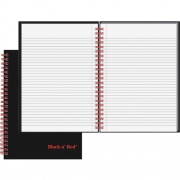 Black n' Red Wirebound Ruled Notebook - A5 (L67000)