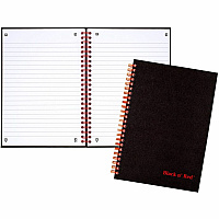 Black n' Red Wirebound Ruled Notebook - A5 (JDKL67000)