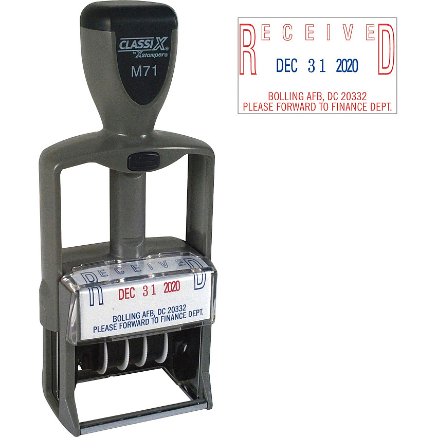 Xstamper ClassiX Self-inking Plastic Date Stamp (M71)