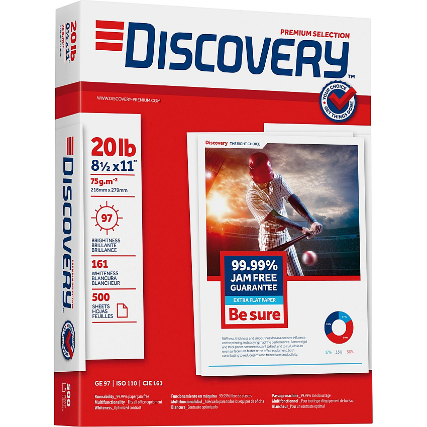 Discovery 3HP Premium Multipurpose Paper - Anti-Jam - Ultra White (SNA00101)