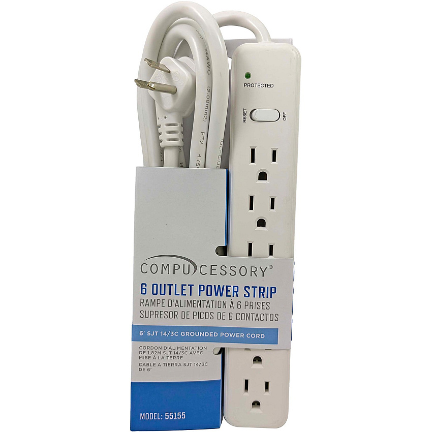 Compucessory 6-Outlet Power Strips (CCS55155)