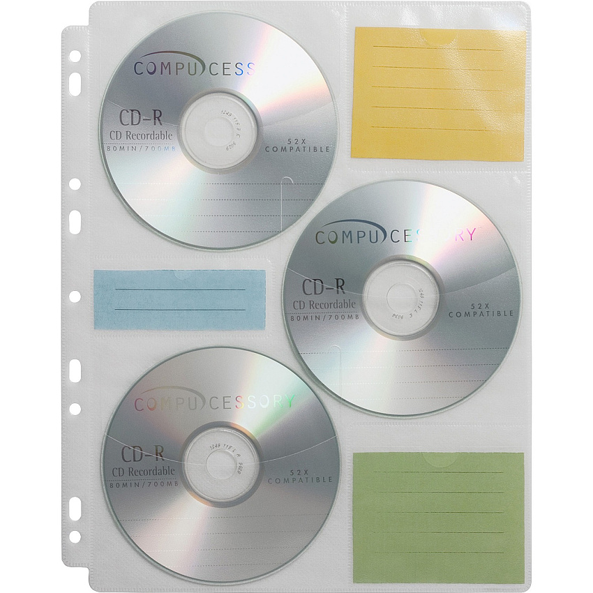 Compucessory CD/DVD Ring Binder Storage Pages (CCS22297)