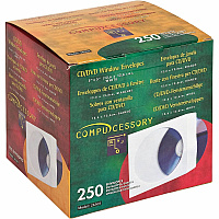 Compucessory CD/DVD White Window Envelopes (CCS26501)