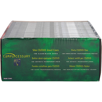 Compucessory Slim CD/DVD Jewel Cases (CCS55401)