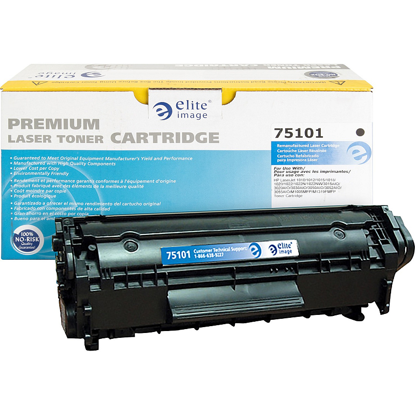 Elite Image Remanufactured Laser Toner Cartridge - Alternative for HP 12A (Q2612A) - Black - 1 Each (ELI75101)
