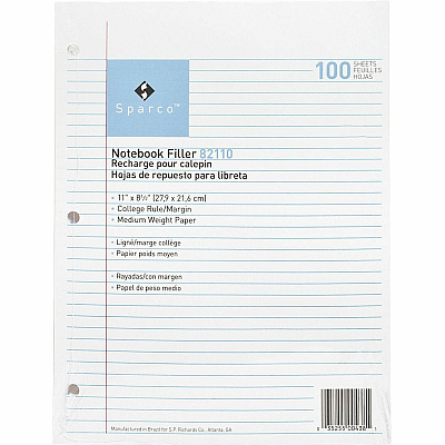Sparco Notebook Filler Paper - Letter (SPR82110)