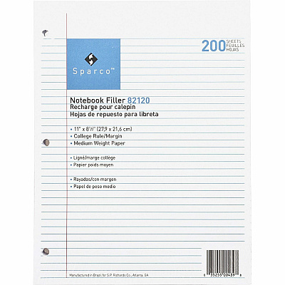 Sparco Notebook Filler Paper - Letter (SPR82120)