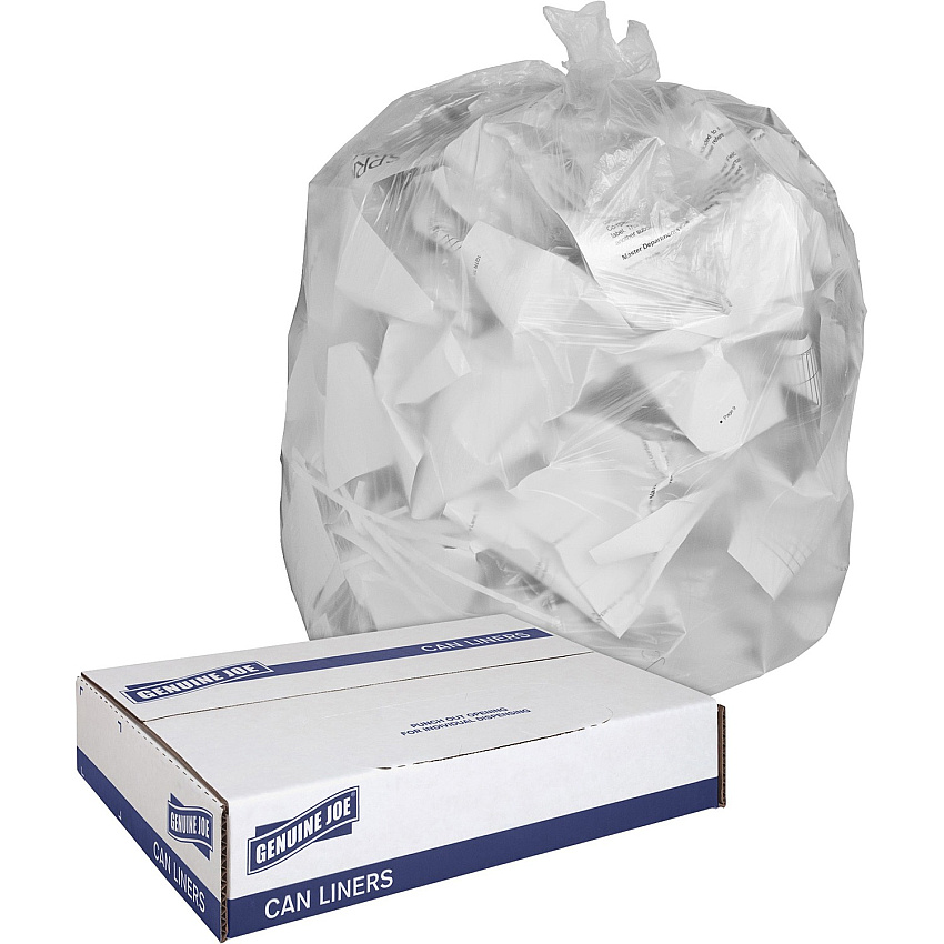 Genuine Joe Clear Trash Can Liners (GJO01012)