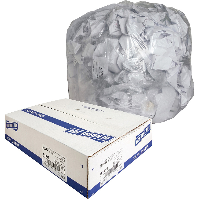 Genuine Joe Clear Trash Can Liners (GJO01013)