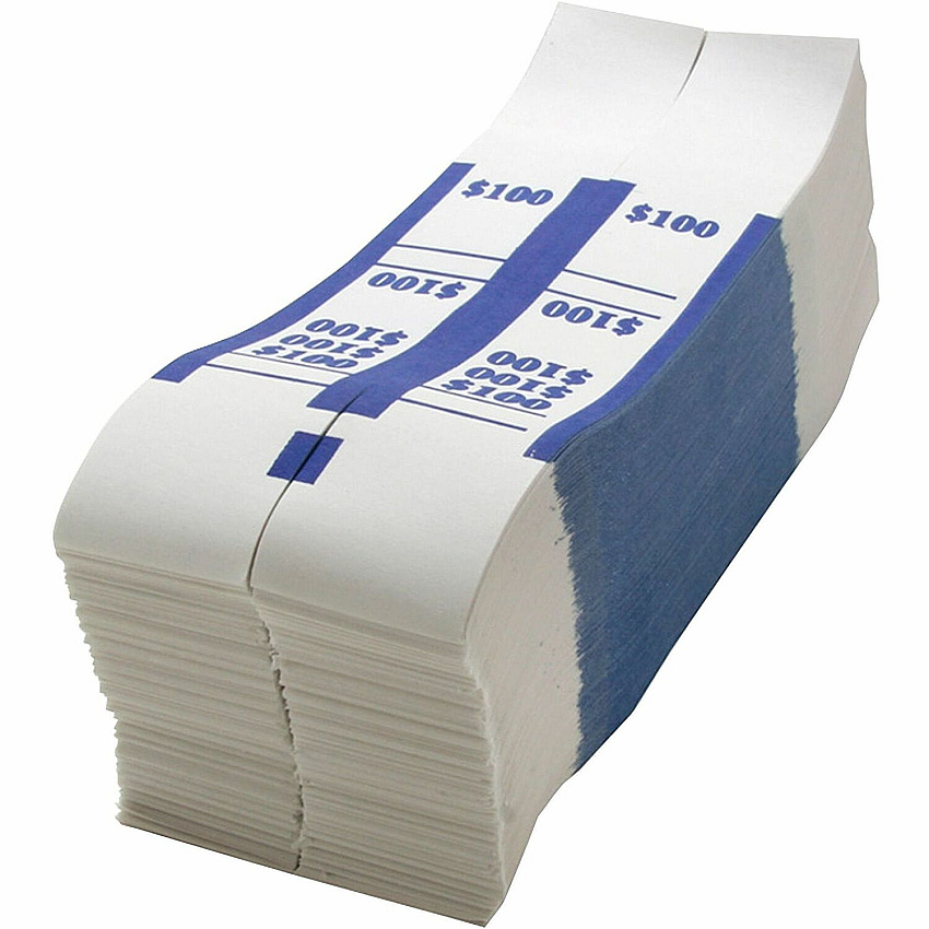Sparco White Kraft ABA Bill Straps (SPRBS100WK)