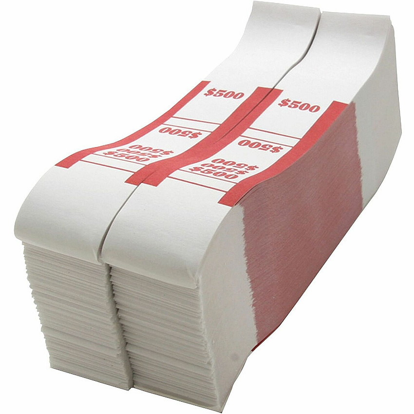 Sparco White Kraft ABA Bill Straps (SPRBS500WK)