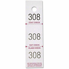 Sparco 3-Part Coat Check Tickets (SPR99300)