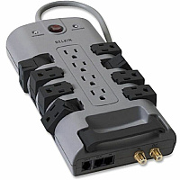Belkin 12-Outlet Pivot-Plug Surge Protectors - 8 foot Cable - 4320 Joules (BLKBP11223008)