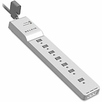 Belkin 7 Outlet Home/Office Surge Protector - 6 foot Cable- White -2320 Joules (BE10720012)