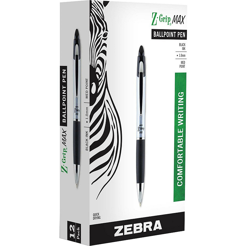 Zebra Z-grip Max Retractable Ballpoint Pens (ZEB22410)