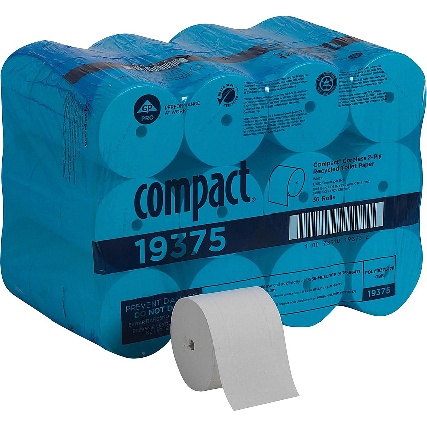 Compact Coreless Recycled Toilet Paper (GPC19375)