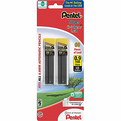 Pentel Super Hi-Polymer 0.9mm Lead Refill (PENC29BPHB2)