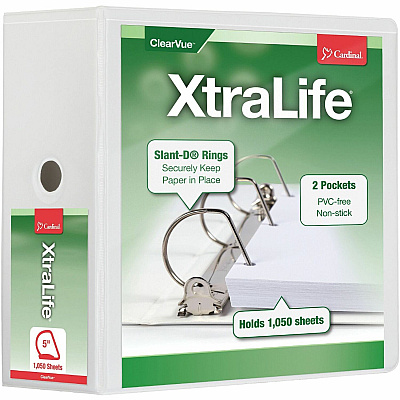 Cardinal Xtralife ClearVue Locking Slant-D Binders (CRD26350)