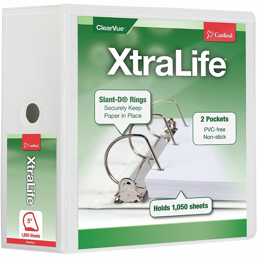 Cardinal Xtralife ClearVue Locking Slant-D Binders (CRD26350)