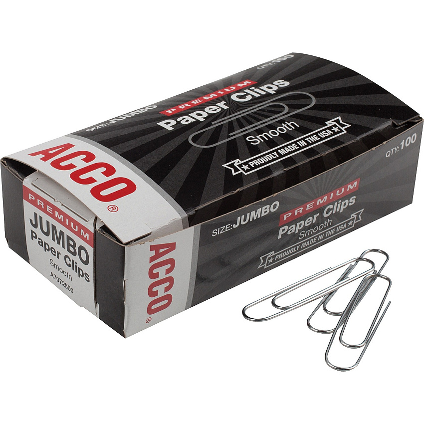 Wilson Jones Premium Jumbo Smooth Paper Clips (ACC72500)