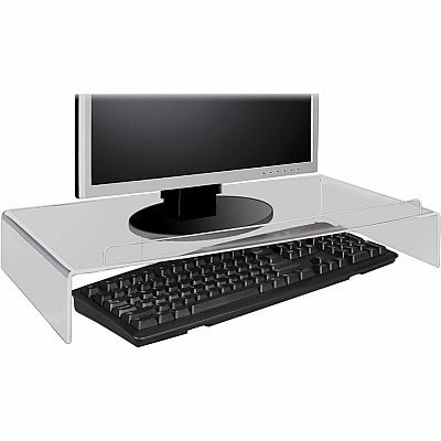 Kantek Acrylic Monitor Stand with Keyboard Storage (KTKAMS300)