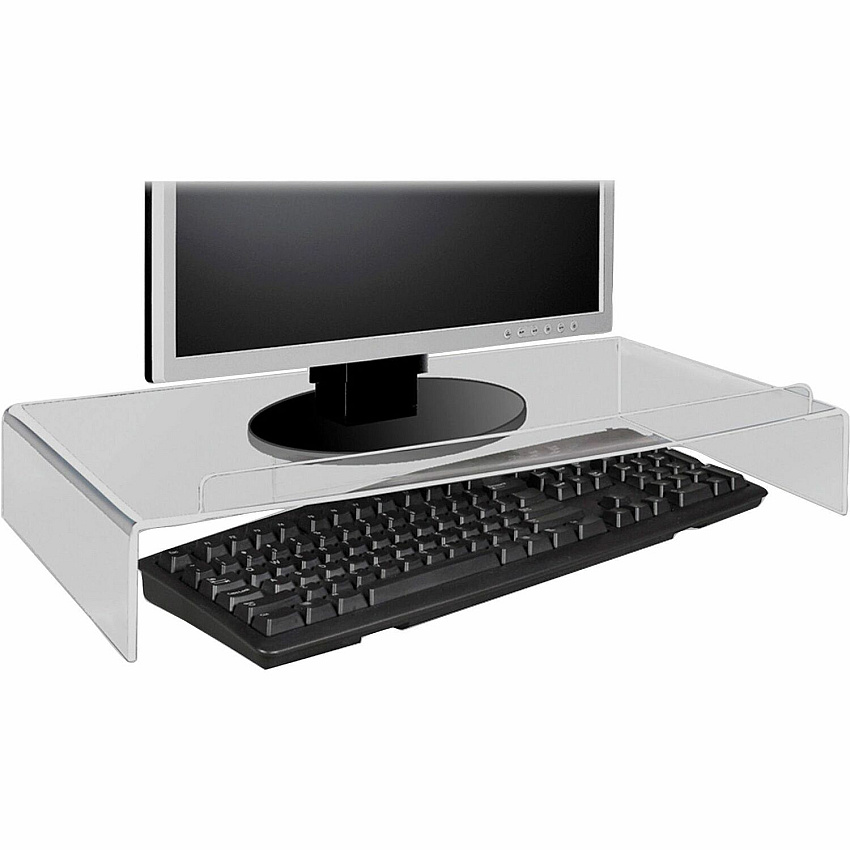 Kantek Acrylic Monitor Stand with Keyboard Storage (KTKAMS300)