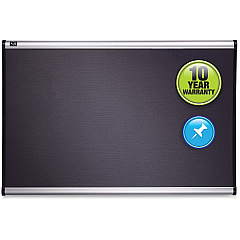 Quartet Prestige Diamond Mesh Fabric Bulletin Board, 3' x 2', Gray with Aluminum Frame (QRTB443A)