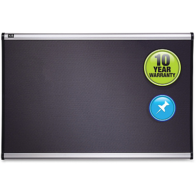 Quartet Prestige Diamond Mesh Fabric Bulletin Board, 3' x 2', Gray with Aluminum Frame (QRTB443A)