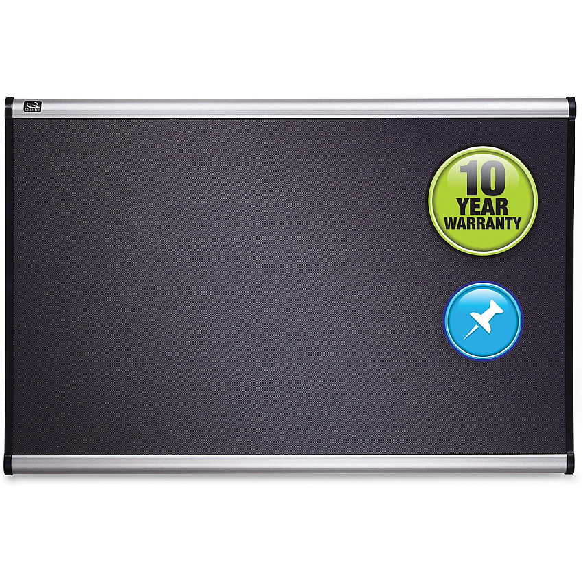 Quartet Prestige Diamond Mesh Fabric Bulletin Board, 3' x 2', Gray with Aluminum Frame (QRTB443A)