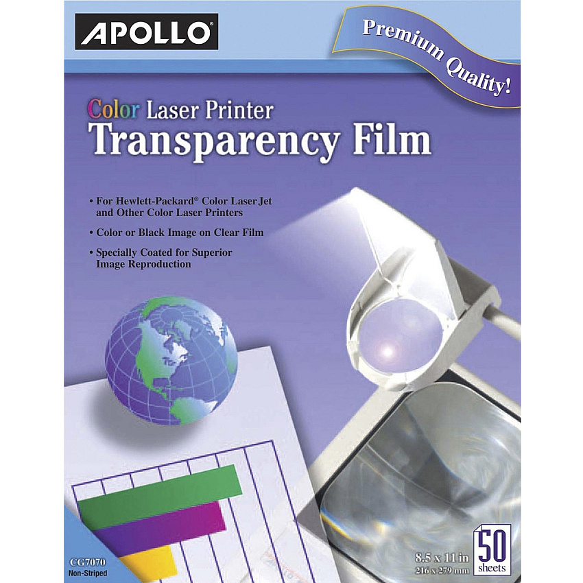 Apollo Color Laser Printer Transparency Film (APOCG7070)