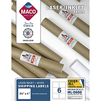 MACO White Laser/Ink Jet Shipping Label (MACML0600)