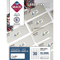 MACO White Laser/Ink Jet Address Label (MACML3000)