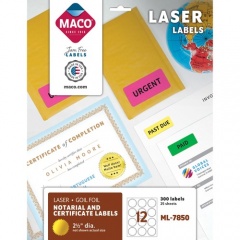 MACO Laser Gold Foil Notarial & Certificate Labels (ML7850)