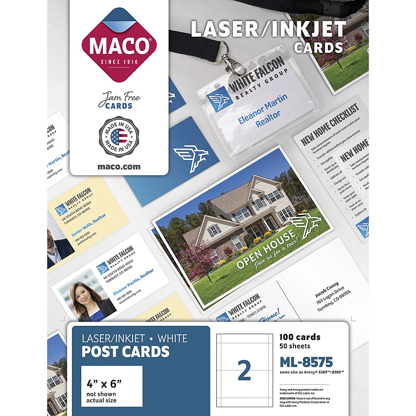 MACO Micro-perforated Laser/Ink Jet Post Cards (MACML8575)