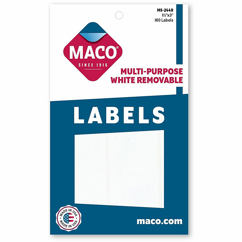 MACO White Multi-Purpose Labels (MACMS2448)