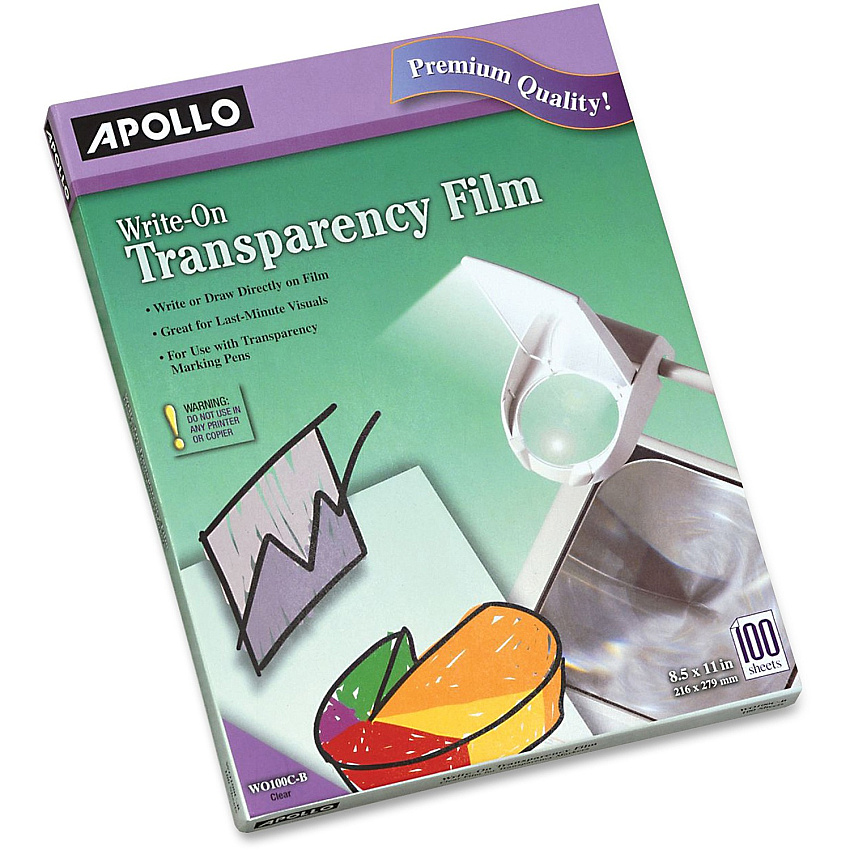 Apollo Write-On Transparency Film Sheets (APOWO100CB)