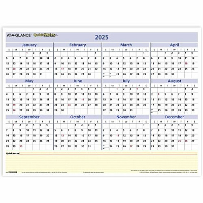 AT-A-GLANCE QuickNotes Reversible ErasableYearly Wall Calendar (AAGPM550B28)