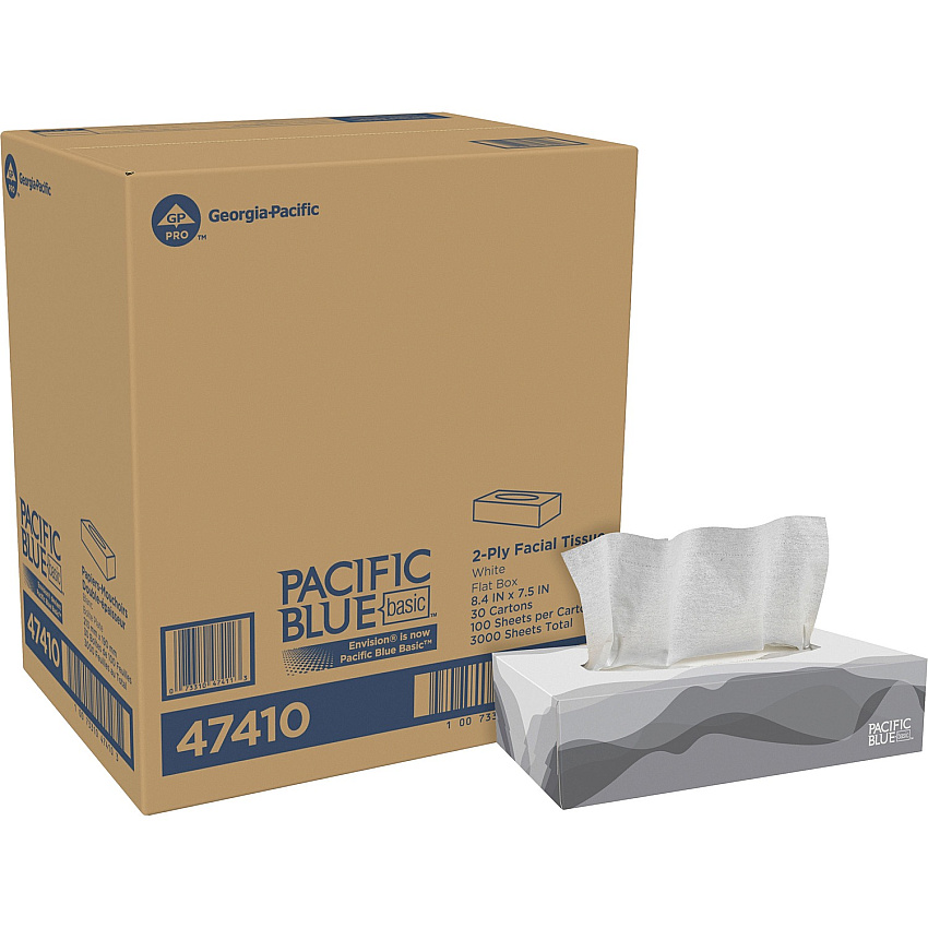 Envision Flat Box Facial Tissue (GPC47410)