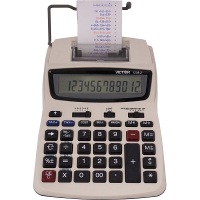Victor 1208-2 12 Digit Compact Commercial Printing Calculator