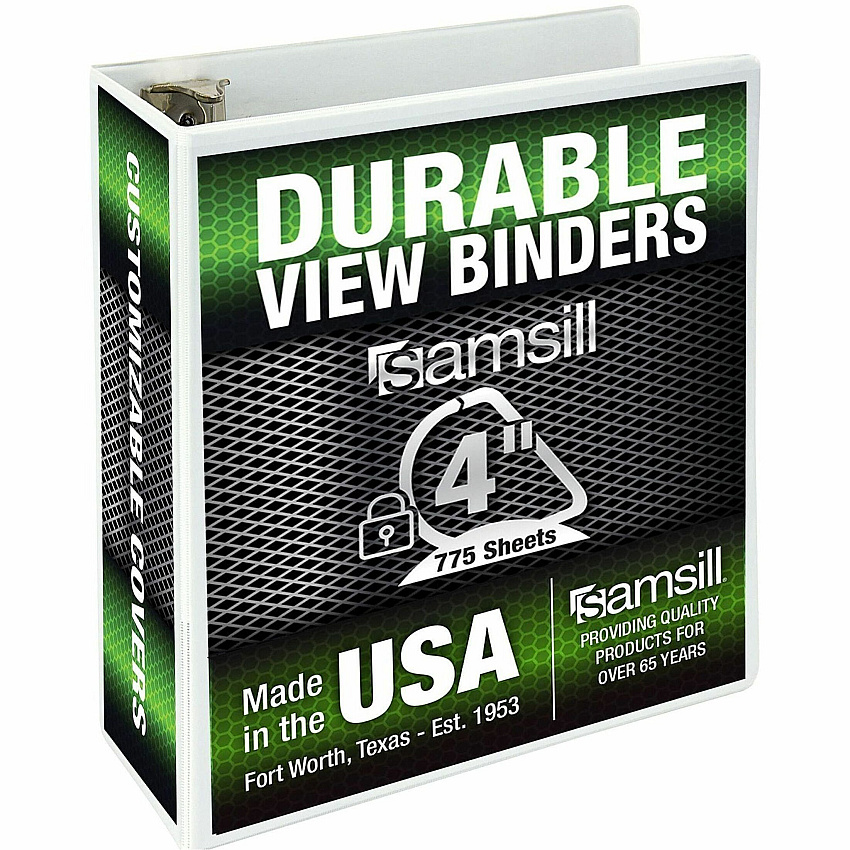 Samsill Nonstick 4" View D-Ring Binder (16497)