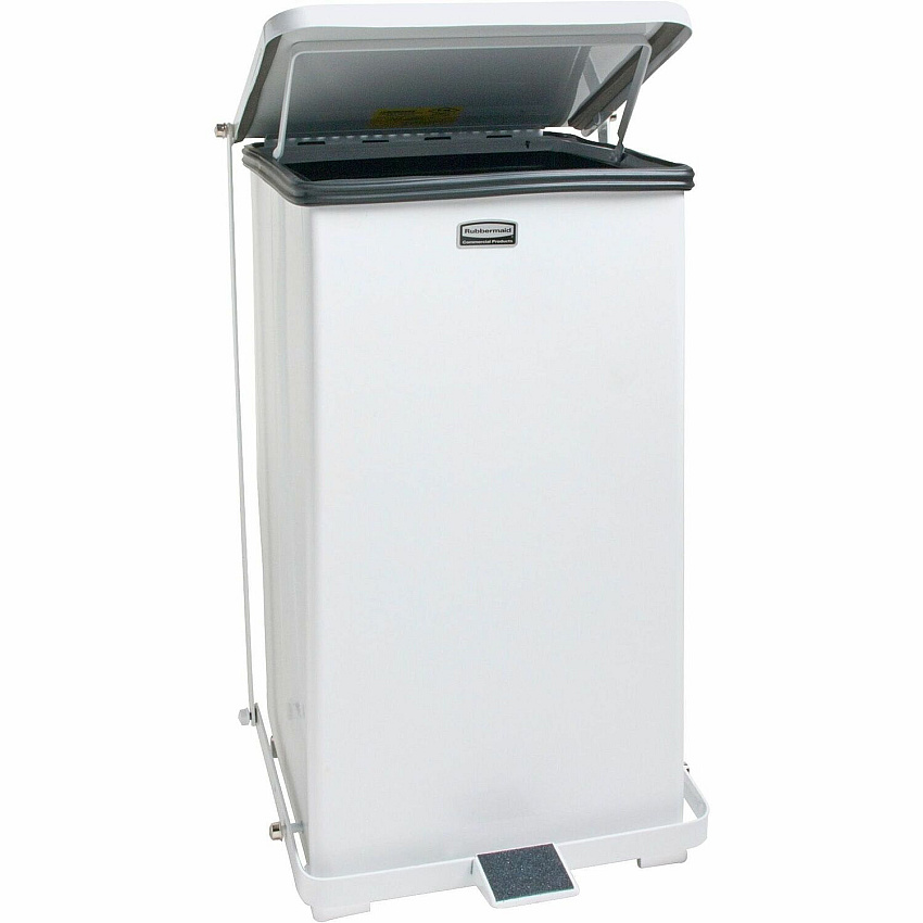 Rubbermaid Commercial Defenders Steel Step Cans (RCPST12EPLWH)