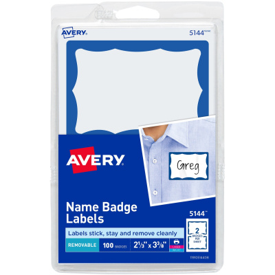 Avery Border Print or Write Name Tags (5144)